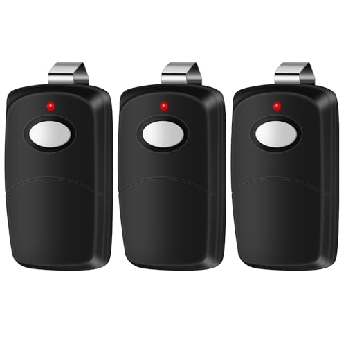 Kingdder 3 Pieces Garage Door Remote Compatible for Multicode 300mhz 10 Dip Switch 3089 3060 3070 Gate Opener Remote Multicode Gate Opener with Keychain Black
