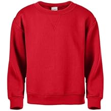 Soffe MJ Boys 8-20 Crew Sweatshirt, Red, Medium