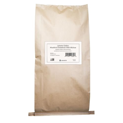 Lakanto Bulk Golden Monk Fruit Sweetener with Allulose - Bulk Raw Cane Sugar Substitute, Baking, Extract, Sugar Replacement Golden - 20 kg