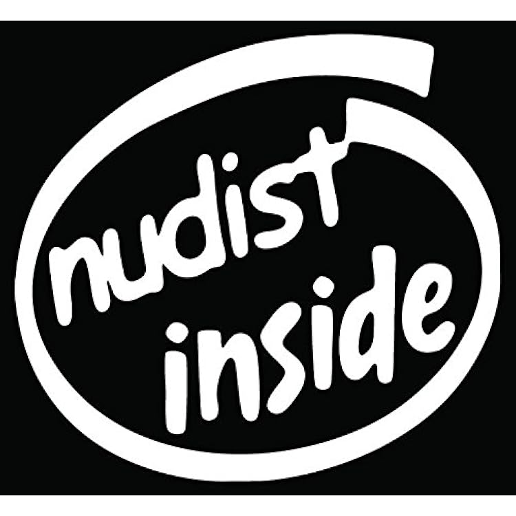 Nudist Inside Nude Car Truck Window Bumper Vinyl Graphic Decal Sticker- 6 inch  15 cm Wide GLOSS BLACK Color