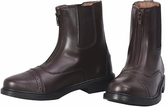 TuffRider Ladies Starter Front Zip Paddock Boots | Durable, Easy to Clean Water-Resistant Horse Riding Boots for Women