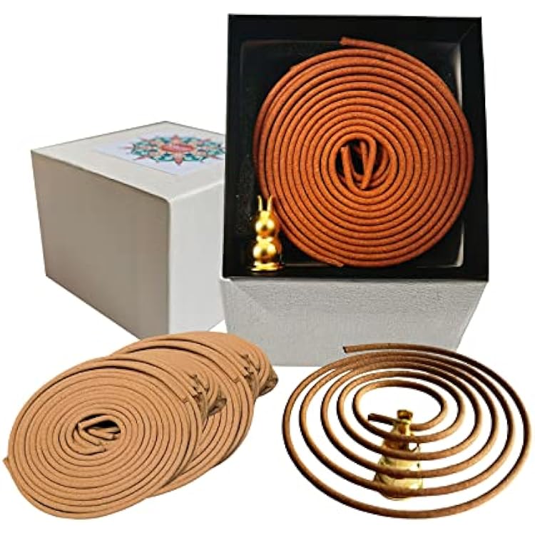Coils Incense ,40 Incense Coil Set and Holder for Aromatherapy and Meditation, Spiral Design for Long-Lasting Fragrance, Infuses Tranquil Scents to Calm the Mind.