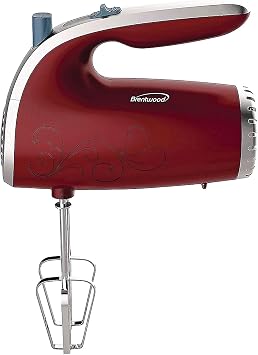 Brentwood Appliances HM-48R 5-Speed Hand Mixer, Red